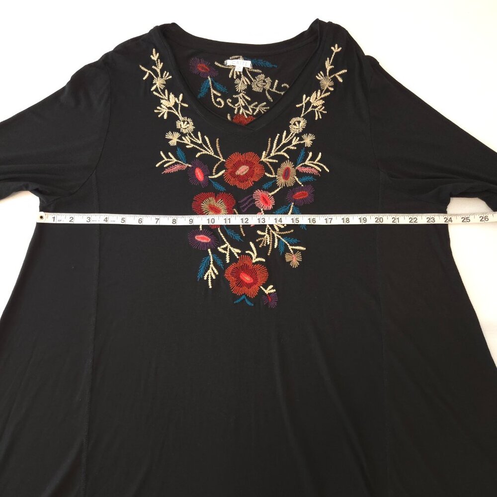 Caite Women's Black Embroidered Long Sleeve Dress - Picture 10 of 11